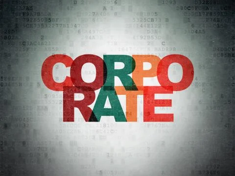 Finance concept: Corporate on Digital Data Paper background Stock Illustration