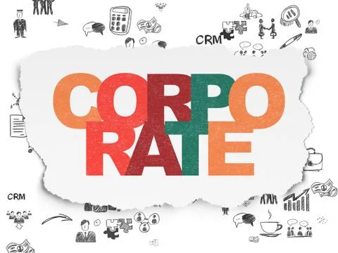 Finance concept: Corporate on Torn Paper background Illustrazione stock