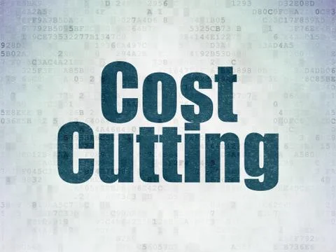 Finance concept: Cost Cutting on Digital Data Paper background Stock Illustration