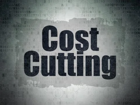 Finance concept: Cost Cutting on Digital Data Paper background Stock Illustration
