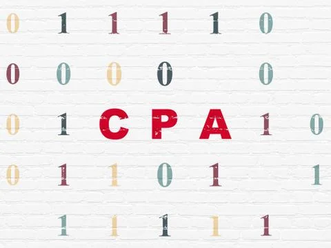 Finance concept: CPA on wall background Stock Illustration