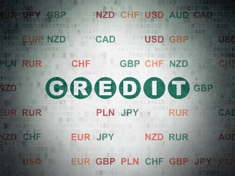 Finance concept: Credit on Digital Data Paper background 스톡 일러스트