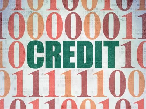 Finance concept: Credit on Digital Data Paper background 스톡 일러스트