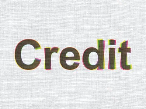 Finance concept: Credit on fabric texture background Stock Illustration