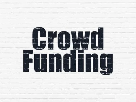 Finance concept: Crowd Funding on wall background Ilustración de archivo