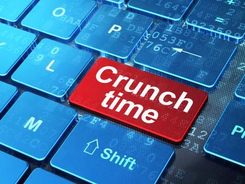 Finance concept: Crunch Time on computer keyboard background 스톡 일러스트