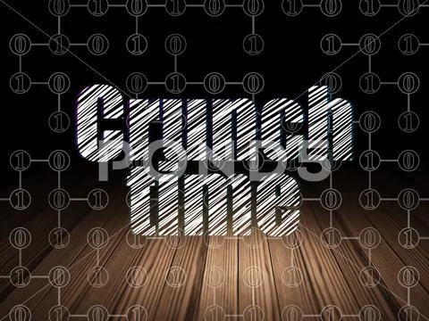 Finance concept: Crunch Time in grunge dark room Stock Illustration