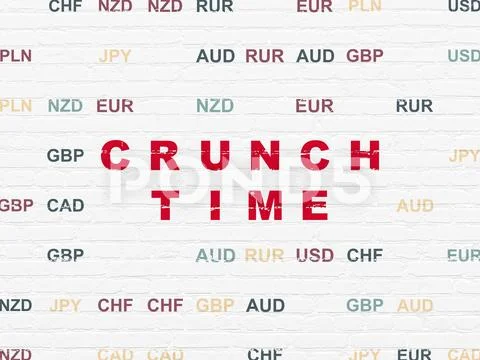 Finance concept: Crunch Time on wall background Stock Illustration