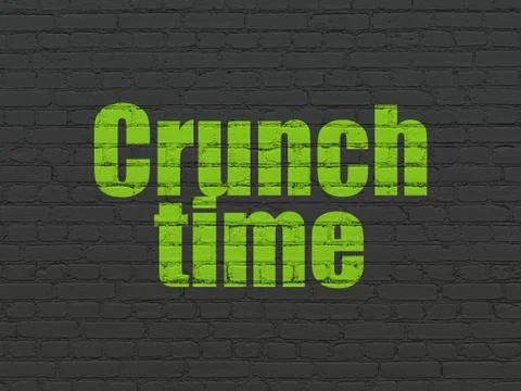 Finance concept: Crunch Time on wall background Stock Illustration