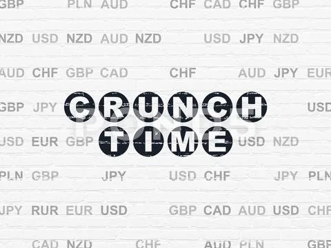 Finance concept: Crunch Time on wall background Stock Illustration