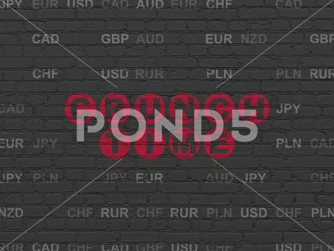 Finance concept: Crunch Time on wall background Stock Illustration
