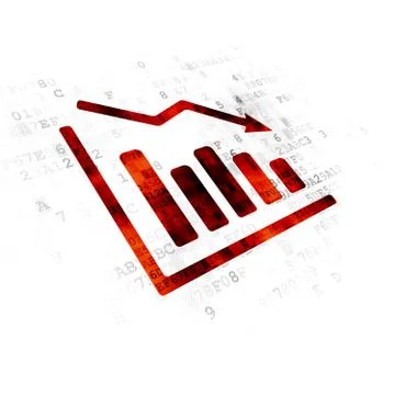 Finance concept: Decline Graph on Digital background Stock Illustration