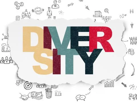 Finance concept: Diversity on Torn Paper background Illustrazione stock