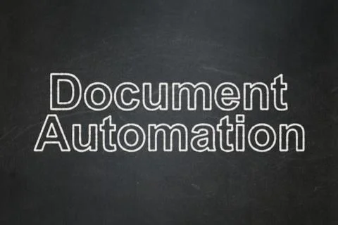 Finance concept: Document Automation on chalkboard background Stock Illustration