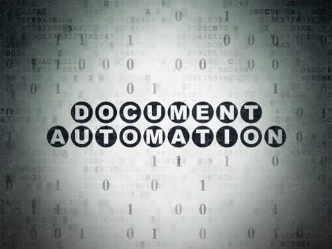 Finance concept: Document Automation on Digital Data Paper background Stock Illustration