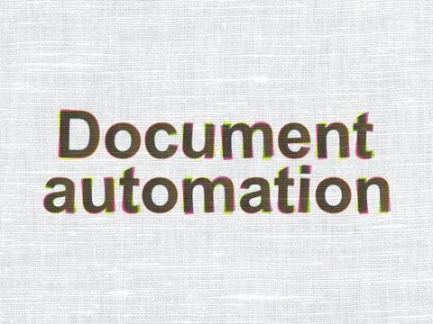 Finance concept: Document Automation on fabric texture background イラスト素材
