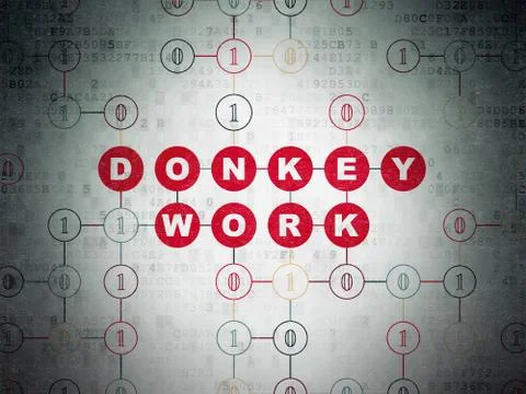 Finance concept: Donkey Work on Digital Data Paper background Stockillustratie