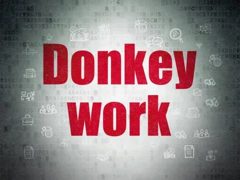 Finance concept: Donkey Work on Digital Data Paper background 스톡 일러스트