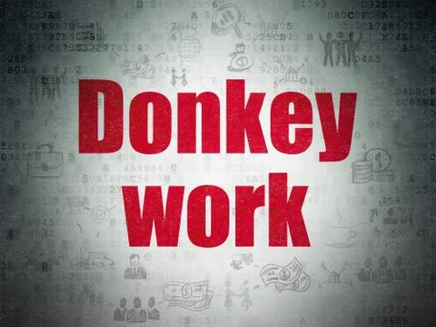 Finance concept: Donkey Work on Digital Data Paper background Stockillustratie