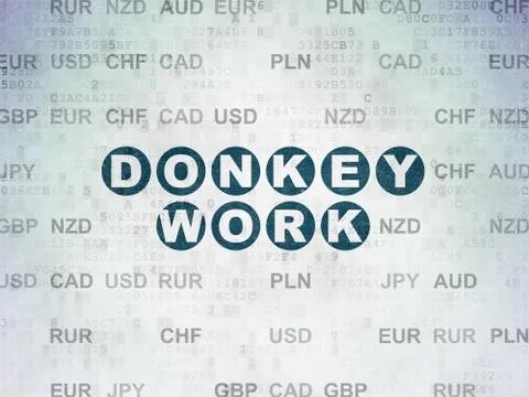 Finance concept: Donkey Work on Digital Data Paper background Stockillustratie