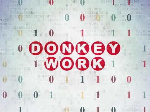 Finance concept: Donkey Work on Digital Data Paper background Stockillustratie
