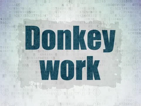 Finance concept: Donkey Work on Digital Data Paper background Stockillustratie
