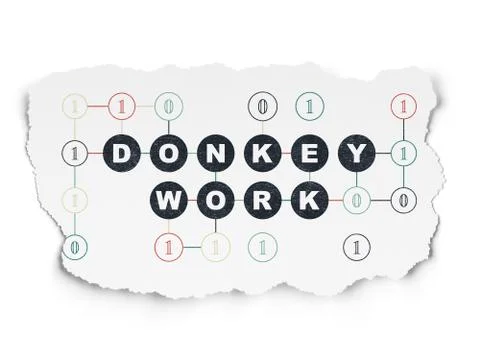 Finance concept: Donkey Work on Torn Paper background Stock Illustration