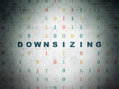 Finance concept: Downsizing on Digital Paper background Ilustração Stock