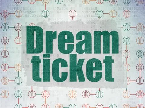 Finance concept: Dream Ticket on Digital Data Paper background Stockillustratie