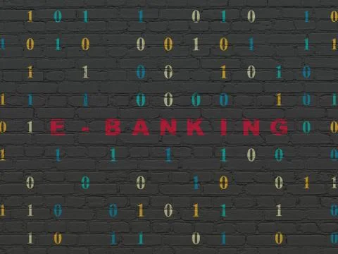 Finance concept: E-Banking on wall background イラスト素材