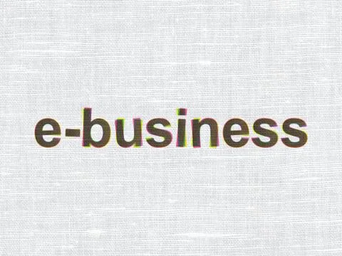Finance concept: E-business on fabric texture background Stock Illustration