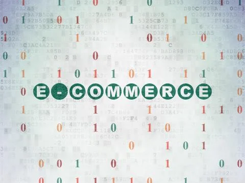 Finance concept: E-commerce on Digital Data Paper background Stock Illustration