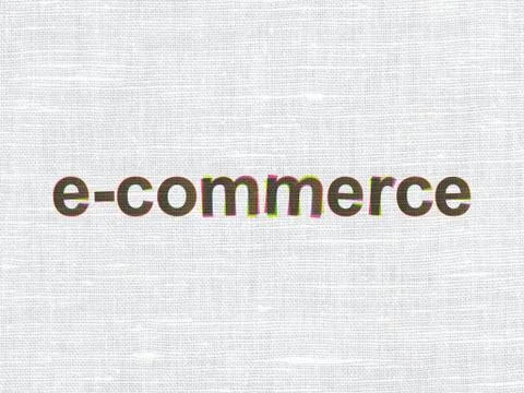 Finance concept: E-commerce on fabric texture background Stock Illustration