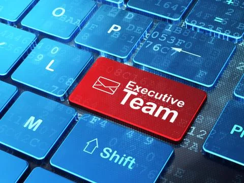 Finance concept: Email and Executive Team on computer keyboard background イラスト素材