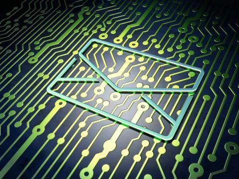 Finance concept: Email on circuit board background Stock Illustration