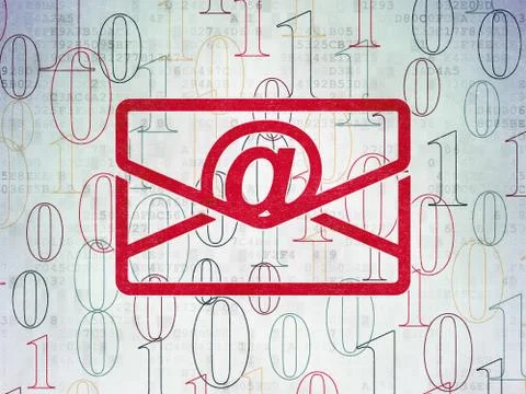Finance concept: Email on Digital Data Paper background Stock Illustration