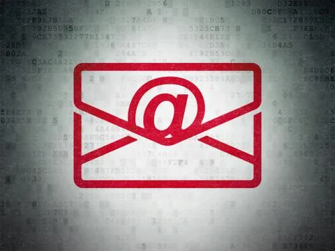 Finance concept: Email on Digital Data Paper background Illustrazione stock