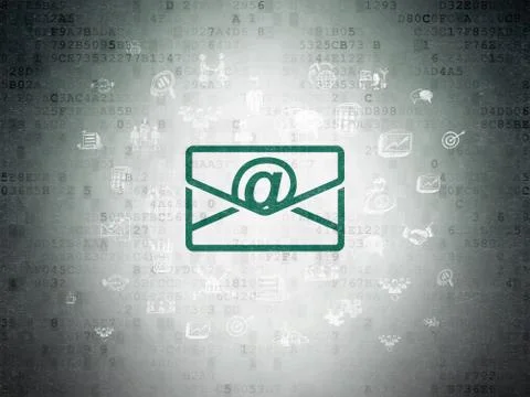 Finance concept: Email on Digital Paper background Illustrazione stock