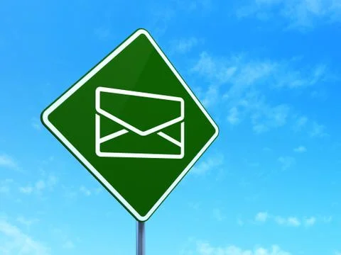 Finance concept: Email on road sign background Stockillustratie