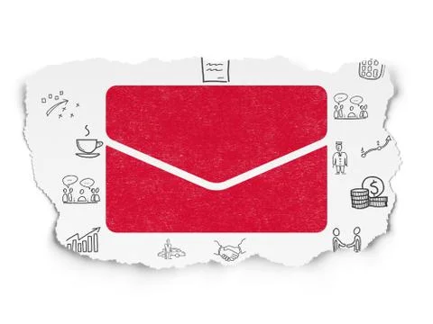 Finance concept: Email on Torn Paper background Stock Illustration