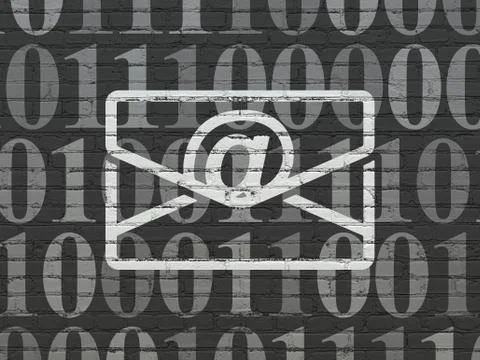 Finance concept: Email on wall background Stock Illustration