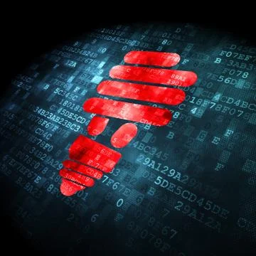 Finance concept: Energy Saving Lamp on digital background 스톡 일러스트