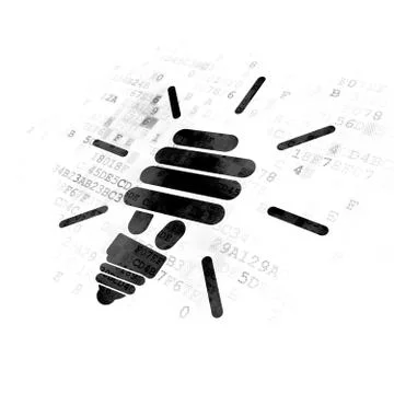 Finance concept: Energy Saving Lamp on Digital background Stock Illustration