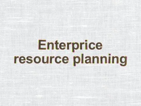 Finance concept: Enterprice Resource Planning on fabric texture background Stock Illustration