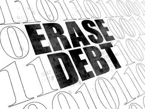 Finance concept: Erase Debt on Digital background Illustrazione stock