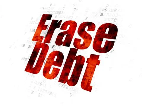 Finance concept: Erase Debt on Digital background Illustrazione stock