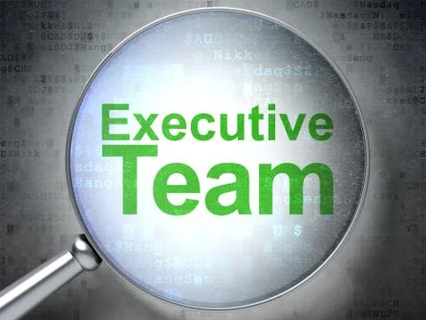 Finance concept: Executive Team with optical glass Stock Illustration