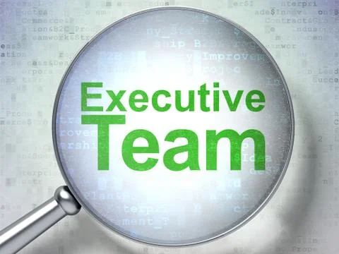Finance concept: Executive Team with optical glass Illustrazione stock