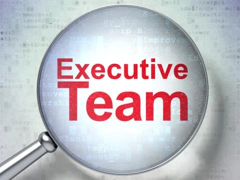 Finance concept: Executive Team with optical glass Illustrazione stock
