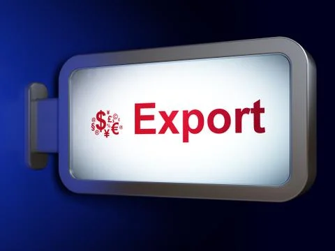 Finance concept: Export and Finance Symbol on billboard background Stock Illustration